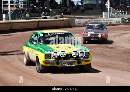 13. 08. 2022, rallye olympique 72, 1972, 50th anniversaire de la renaissance 2022, course automobile, rallye, voiture classique, speedway Stadium, Ellermuehle, Landshut, Opel Banque D'Images