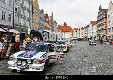 13. 08. 2022, rallye olympique 72, 1972, 50th anniversaire de la renaissance 2022, course automobile, rallye, voiture classique, Landshut, Checkpoint, Opel Ascona B. Banque D'Images