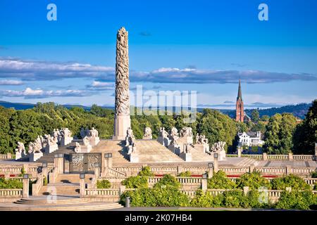 Vue panoramique sur le parc Vigeland à Oslo, capitale de la Norvège Banque D'Images