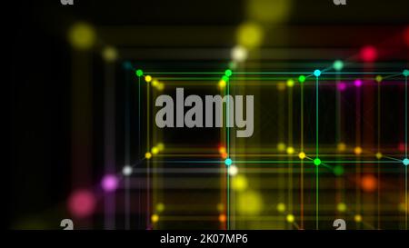 Résumé des points de connexion. Arrière-plan de la technologie. Concept de réseau. Le rendu 3D Banque D'Images
