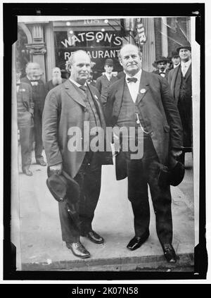 Le secrétaire William Jennings Bryan avec son double, entre 1913 et 1917. Avocat, orateur et politicien américain. Banque D'Images