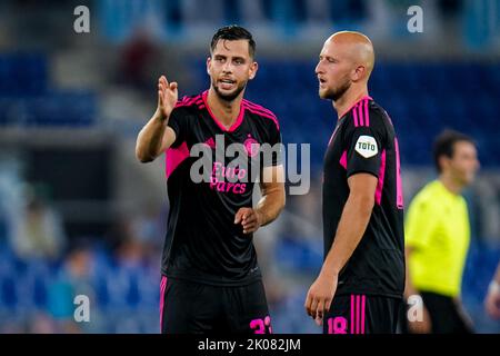 ROME, ITALIE - SEPTEMBRE 8 : David Hancko de Feyenoord et Gernot Trauner de Feyenoord pendant le match F de l'UEFA Europa League entre le Latium Roma et le Feyenoord au Stadio Olimpico sur 8 septembre 2022 à Rome, Italie (photo de René Nijhuis/Orange Pictures) Banque D'Images