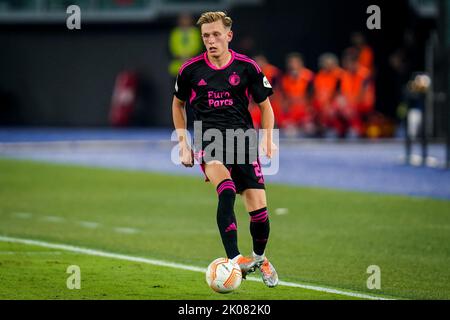 ROME, ITALIE - SEPTEMBRE 8 : Marcus Pedersen de Feyenoord dribbles avec le ballon lors du match de l'UEFA Europa League Group F entre le Latium Roma et le Feyenoord au Stadio Olimpico sur 8 septembre 2022 à Rome, Italie (photo de René Nijhuis/Orange Pictures) Banque D'Images
