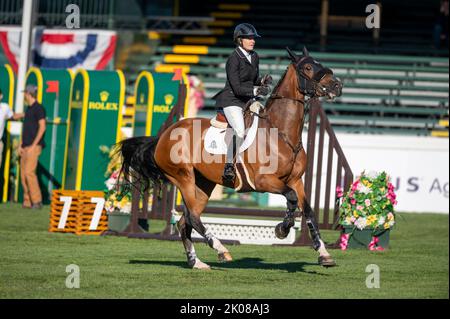 Calgary (Alberta), Canada, 2022-09-09, Tiffany Foster (CAN) Figor, CSIO Spruce Meadows Masters, - Tourmeline Oil Cup Banque D'Images