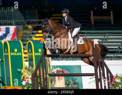 Calgary (Alberta), Canada, 2022-09-09, Tiffany Foster (CAN) Figor, CSIO Spruce Meadows Masters, - Tourmeline Oil Cup Banque D'Images