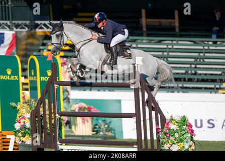 Calgary (Alberta), Canada, 2022-09-09, Olivier Robert (FRA), circonscription de Vangog du Mas Garnier, CSIO Spruce Meadows Masters, - Tourmeline Oil Cup Banque D'Images