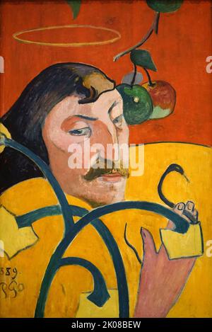 Autoportrait, 1889, par Paul Gauguin. Eugène Henri Paul Gauguin (7 juin 1848 - 8 mai 1903) est un artiste postimpressionniste français Banque D'Images