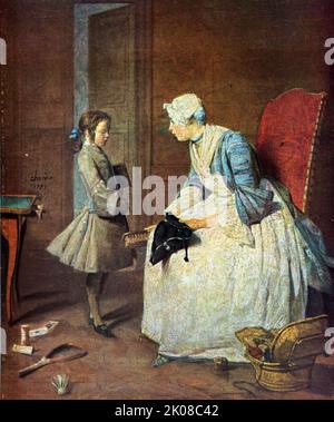 La Governante, 1739 ans, de Jean-Baptiste-Simeon Chardin (2 novembre 1699 - 6 décembre 1779) est un peintre français de 18th ans Banque D'Images