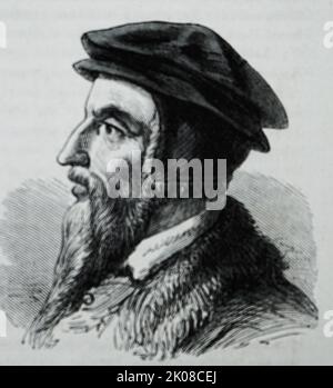 John Calvin (10 juillet 1509 - 27 mai 1564) était théologien, pasteur et réformateur français à Genève pendant la réforme protestante Banque D'Images