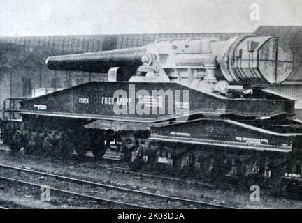 Une arme navale Krupp. Le fusil Krupp est une famille de pièces d'artillerie qui a été utilisée par plusieurs armées du monde à partir du 19th siècle. En 1811, Friedrich Krupp fonde son usine de fonte Gusstahlfabrik. Krupp A.G. a produit un canon en acier moulé de 9 cm (6-Pfunker-Feldkanone C/61) chargé de muzzle. À partir de 1863, des canons navals sont fabriqués pour plusieurs marines, notamment celles de l'Autriche-Hongrie, de l'Empire ottoman et de la Prusse Banque D'Images