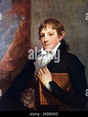 Gilbert Charles Stuart (né Stewart; 3 décembre 1755 - 9 juillet 1828) était un peintre américain de la colonie du Rhode Island, largement considéré comme l'un des plus grands portraitistes d'Amérique Banque D'Images