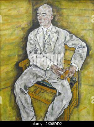 Victor Ritter von Bauer, 1918 par Egon Leo Adolf Ludwig Schiele (12 juin 1890 - 31 octobre 1918) est un peintre expressionniste autrichien Banque D'Images
