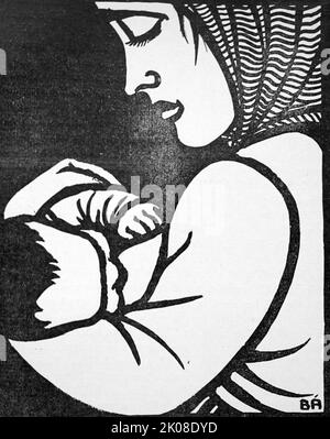 Mooir, Illustration de Barbara Moray Williams Arnason (19 avril 1911 - 1975) est un artiste islandais d'origine anglaise, connu pour ses illustrations de livres, ses gravures en bois et ses aquarelles Banque D'Images