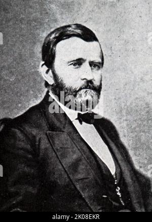 Ulysses S. Grant (né Hiram Ulysses Grant; 27 avril 1822 - 23 juillet 1885) était un militaire et un homme politique américain qui a été le président des États-Unis en 18th de 1869 à 1877. En tant que commandant général, il a mené l'armée de l'Union à la victoire dans la guerre civile américaine en 1865 et a brièvement servi comme secrétaire de la guerre Banque D'Images