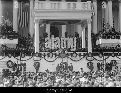 Inauguration de Harding, 1921. [Inauguration du Président Warren G. Harding, Portico est du Capitole des États-Unis, Washington, D.C.]. Banque D'Images