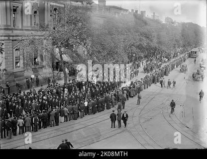 Schley, Winfield Scott, contre-amiral, U.S.N. - Funérailles, Église Saint-Jean. Procession, 1911. Banque D'Images