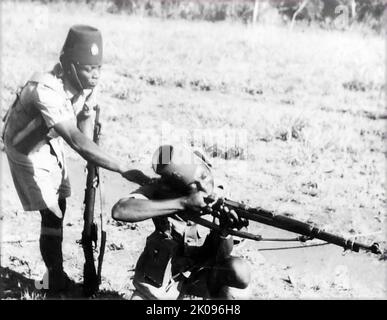 Le roi Léopold II, de l'administration belge de l'État libre du Congo, a été caractérisé par des atrocités, dont la torture et les meurtres, résultant d'une brutalité systématique notoire. Les mains d'hommes, de femmes et d'enfants ont été amputées lorsque le quota de caoutchouc n'a pas été atteint et que des millions de Congolais sont morts. Banque D'Images