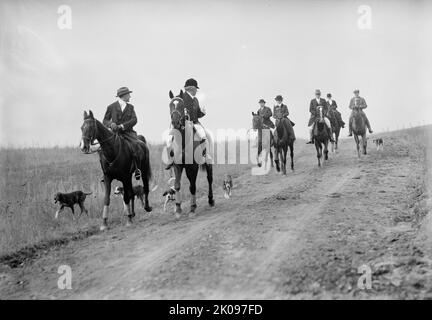 Edgewood Hunt - Walter Tuckerman Murphy; Ed Gorhan; Mme Bowen; Col. Thompson; Mlle Tiernan; J.O. Evans, 1912. Banque D'Images