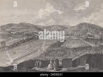 IIIe vue du Parc de Neu-Waldeck levier du Pavillon Chinois vers le Couchant, vue sur le parc et les jardins du maréchal Comte de Lacy à Neu-waldegg, 1782. Banque D'Images