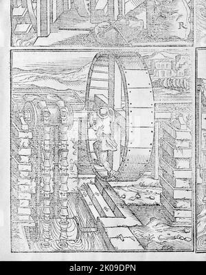 I dieci libri dell'Architettura di M. Vitruvio traditti et commentati da monsignor Barbaro eletto patriarca d'aquileggia, 1556. Banque D'Images