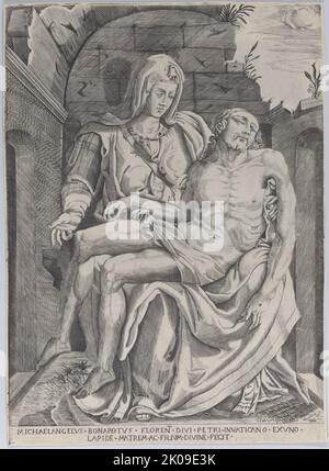 Piet&#xe0;, mis contre une ruine voûtée, 1556-72. Banque D'Images
