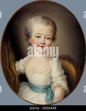 Portrait de petite fille fille en robe blanche, dite Alexandrine Lenormant d'Etiolles. Banque D'Images