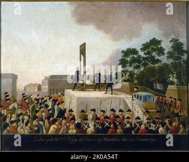 Exécution de Louis XVI, 21 janvier 1793, entre 1793 et 1798. Banque D'Images
