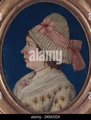 Portrait d'une femme, en profil, de la période révolutionnaire, c1790. Banque D'Images