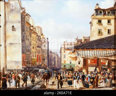 Les Halles, c1828. Banque D'Images