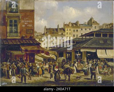 Les Halles et rue de la Cooperie, c1828. Banque D'Images