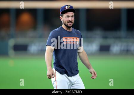 Houston, Texas, États-Unis. 10th septembre 2022. 10 septembre 2022 ; Houston, Texas, États-Unis ; Houston Astros troisième baseman Alex Bregman (2) avant le match contre les Anges de Los Angeles à minute Maid Park. Crédit obligatoire: Erik Williams-USA TODAY Sports (Credit image: © Erik Williams/ZUMA Press Wire) Credit: ZUMA Press, Inc./Alay Live News Banque D'Images