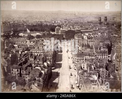 Vue panoramique sur le Panthéon, 5th arrondissement, Paris, entre 1862 et 1905. Banque D'Images