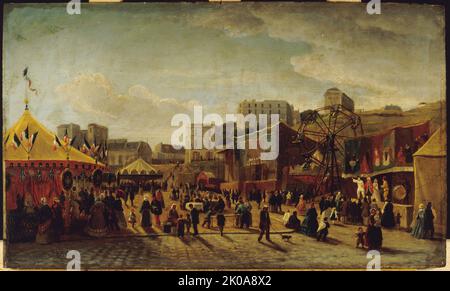 Foire, place Saint-Pierre, Montmartre, en 1861. Banque D'Images