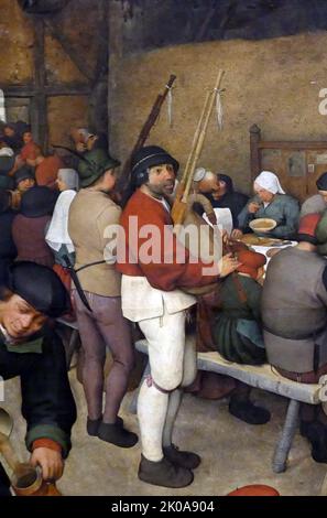 Mariage paysan, c1568 par Pieter Bruegel. Pieter Bruegel (c. 1525-1530 - 9 septembre 1569) est l'artiste le plus important de la peinture de la Renaissance hollandaise et flamande, peintre et graveur, connu pour ses paysages et ses scènes paysannes Banque D'Images