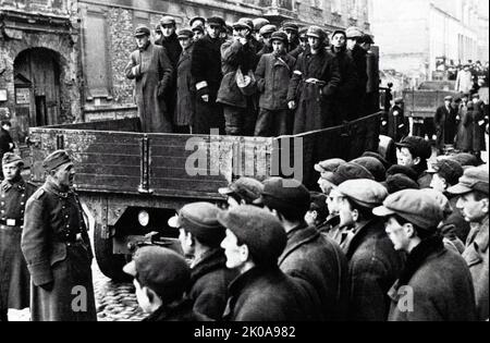 Le ghetto de Varsovie, le plus grand ghettos nazi de la Seconde Guerre mondiale Il a été créé en novembre 1940 par les autorités allemandes dans le nouveau territoire gouvernemental général de la Pologne occupée. À son apogée, jusqu'à 460 000 juifs y ont été emprisonnés Banque D'Images