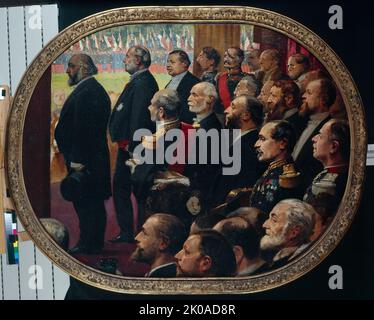 La distribution des drapeaux, 14 juillet 1880. Banque D'Images