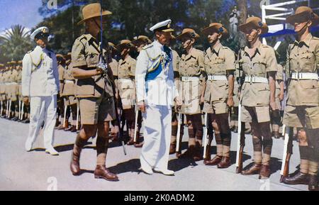 Roi George VI d'Angleterre, lors de sa tournée en Afrique du Sud, 1947 Banque D'Images