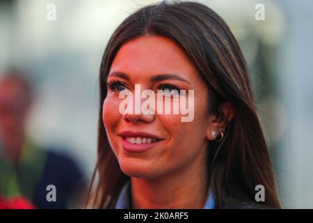 10 septembre 2022: .Federica Masolin (ITA) - SKY TV Italia présentateur.pendant la qualification de LA FORMULE 1 PIRELLI GRAN PREMIO d'ITALIA 2022 pendant la qualification de LA FORMULE 1 PIRELLI GRAN PREMIO d'ITALIA 2022.Alessio de Marco/CSM. Banque D'Images