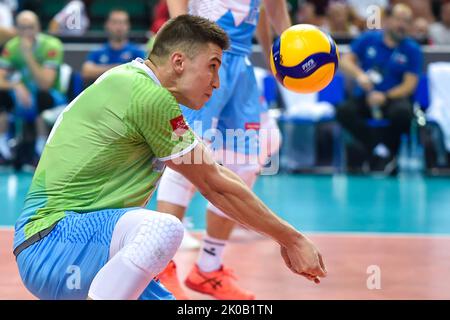 Katowice, Pologne. 10th septembre 2022. Cebulj Klemen lors du championnat du monde 2022 de la FIVB entre la Slovénie et l'Italie sur 10 septembre 2022 à Katowice, Pologne. (Photo de PressFocus/Sipa USA)France OUT, Pologne OUT Credit: SIPA USA/Alay Live News Banque D'Images