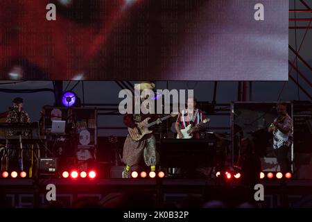 Aereoporto di Bresso, Bresso, Italie, 10 septembre 2022, Lorenzo Jovanotti Cherubini sur scène à Bresso pour Jova Beach Party pendant Jova Beach Party - concert de musique de chanteur italien Banque D'Images