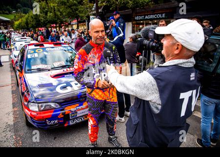 JEAN-JOSEPH Simon, PIVATO Patrick, Subaru Impreza 555, portrait au cours du Rallye du Mont-blanc Morzine 2022, 6th tour du Championnat de France des Rallyes 2022, de 8 septembre à 10 à Morzine, France - photo Damien Saulnier / DPPI Banque D'Images