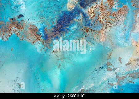 Un arrière-plan abstrait attrayant dans une couleur bleue douce. Fluide abstrait de luxe naturel, peinture d'art liquide. Tendre, moderne futuriste, dynamique et Banque D'Images