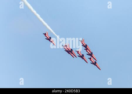 Royal Air Force Aerobatic Team, Red Arrows, exposition, Bournemouth Air Show 2022, Royaume-Uni Banque D'Images