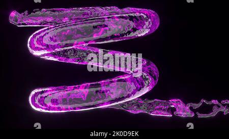 Violet liquide Créatif futuriste fond néon dégradé fluide art super ralenti 1000 FPS 3D rendu Banque D'Images