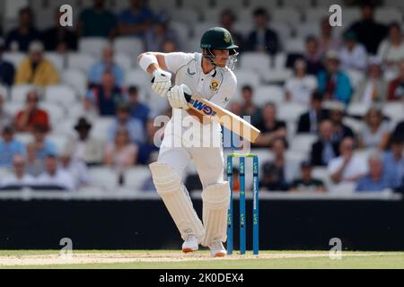 Sarel Erwee d'Afrique du Sud pendant le LV= Insurance Test Match Angleterre contre Afrique du Sud au Kia Oval, Londres, Royaume-Uni, 11th septembre 2022 (photo de Ben Whitley/News Images) Banque D'Images