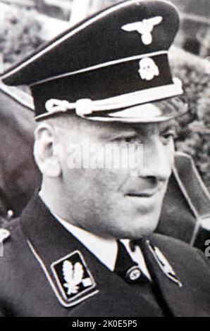 Ernst Kaltenbrunner (1903 - 1946), responsable SS autrichien pendant l'ère nazie et auteur majeur de l'Holocauste. Il a été chef du bureau principal de Reich Security (RSHA), de janvier 1943 à la fin de la Seconde Guerre mondiale en Europe. En janvier 1943, Kaltenbrunner est nommé chef du RSHA, succédant à Reinhard Heydrich, assassiné en mai 1942. Banque D'Images