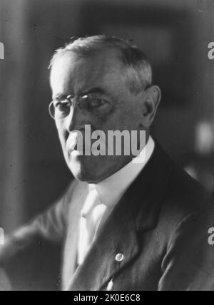 Thomas Woodrow Wilson (28 décembre 1856 - 3 février 1924) était un homme politique et universitaire américain qui a été président des États-Unis en 28th de 1913 à 1921. Banque D'Images