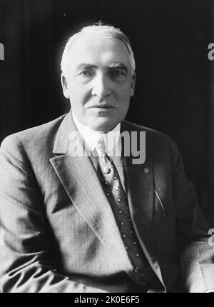 Warren Gamaliel Harding (2 novembre 1865 - 2 août 1923) a été le président des États-Unis en 29th, en service de 1921 jusqu'à sa mort en 1923. Membre du parti républicain. Banque D'Images