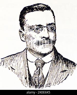 Arthur Joseph Griffith (1871 - 1922) écrivain irlandais, rédacteur de journaux et homme politique qui a fondé le parti politique Sinn Fein. Il a dirigé la délégation irlandaise lors des négociations qui ont produit le traité anglo-irlandais de 1921 et a été président de Dail Eireann de janvier 1922 jusqu'à sa mort en août 1922. Banque D'Images