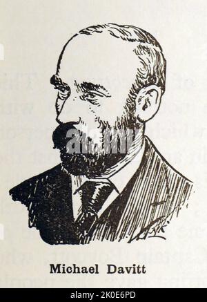 Michael Davitt (1846 - 1906) militant républicain irlandais pour la règle de l'intérieur et la réforme agraire. Il a commencé sa carrière comme organisateur de la Fraternité républicaine irlandaise, qui a résisté à la domination britannique en Irlande par la violence. Condamné pour trahison pour trafic d'armes en 1870, il a purgé sept ans de prison. Lors de sa libération, Davitt a été le pionnier de la stratégie de nouveau départ de la coopération entre la force physique et les ailes constitutionnelles du nationalisme irlandais sur la question de la réforme agraire. Banque D'Images